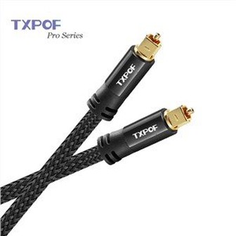 Toslink Optical Cable with Metal Connectors for Digital Audio